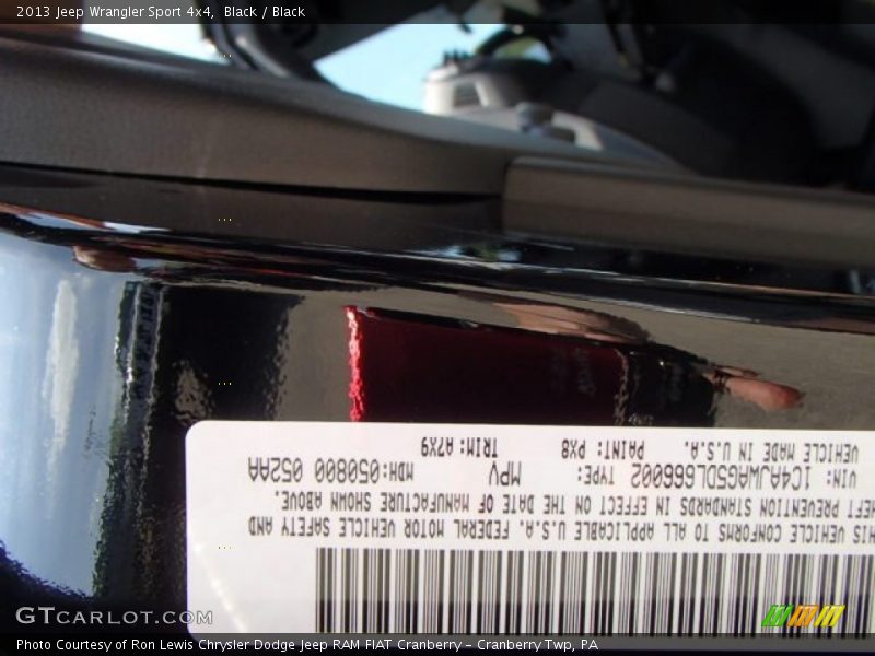 Black / Black 2013 Jeep Wrangler Sport 4x4