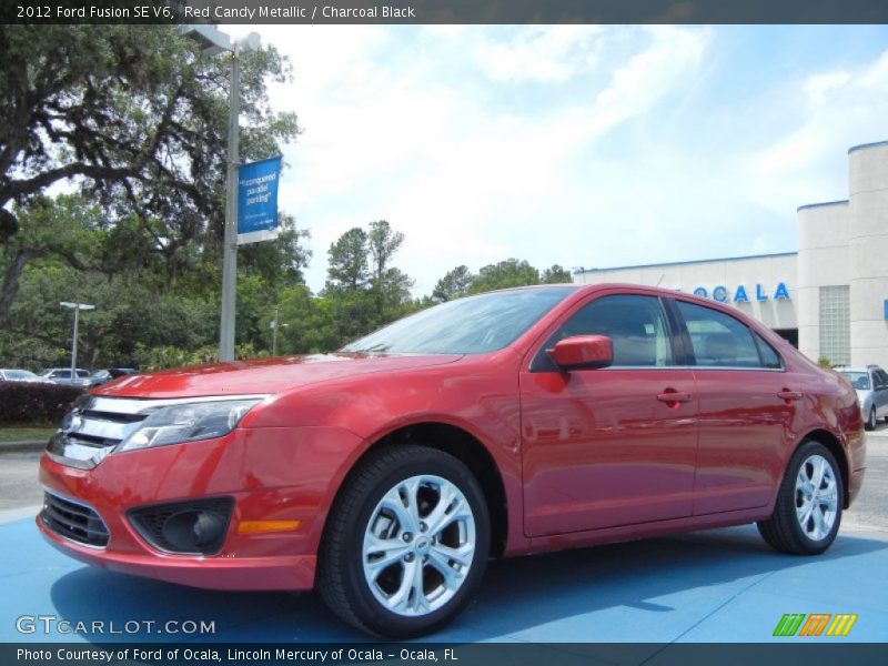 Red Candy Metallic / Charcoal Black 2012 Ford Fusion SE V6