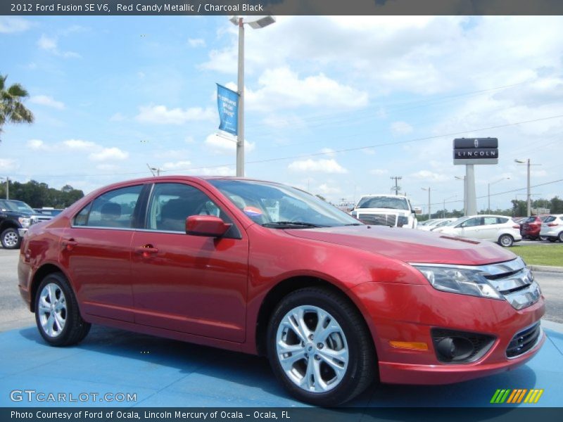 Red Candy Metallic / Charcoal Black 2012 Ford Fusion SE V6