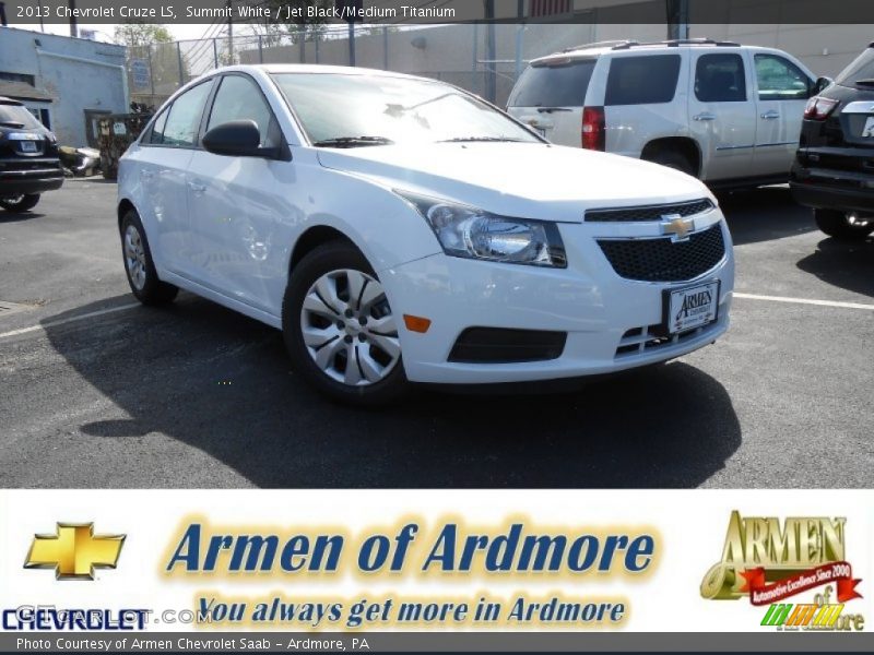 Summit White / Jet Black/Medium Titanium 2013 Chevrolet Cruze LS