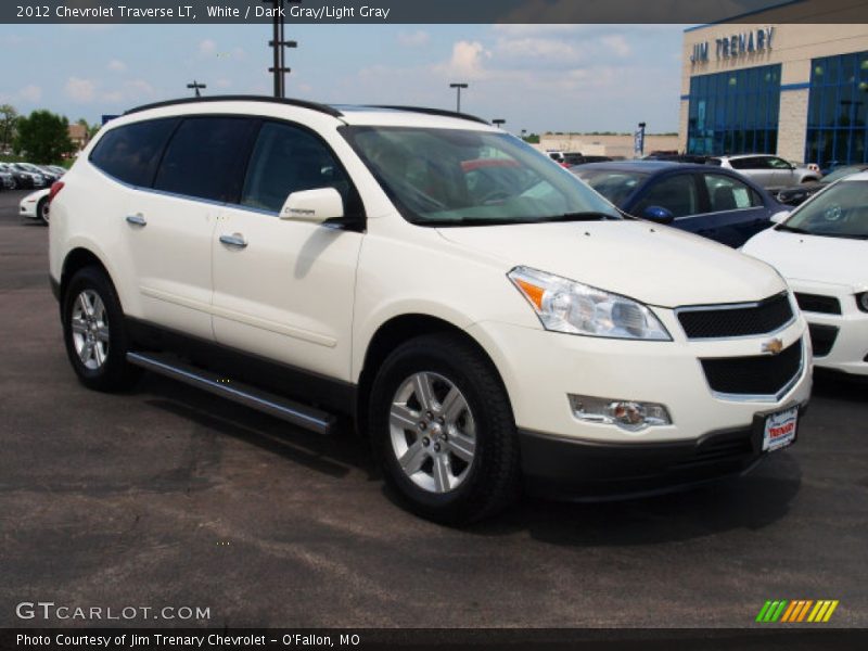 White / Dark Gray/Light Gray 2012 Chevrolet Traverse LT