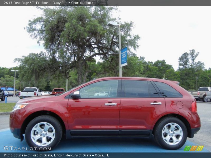 Ruby Red / Charcoal Black 2013 Ford Edge SEL EcoBoost