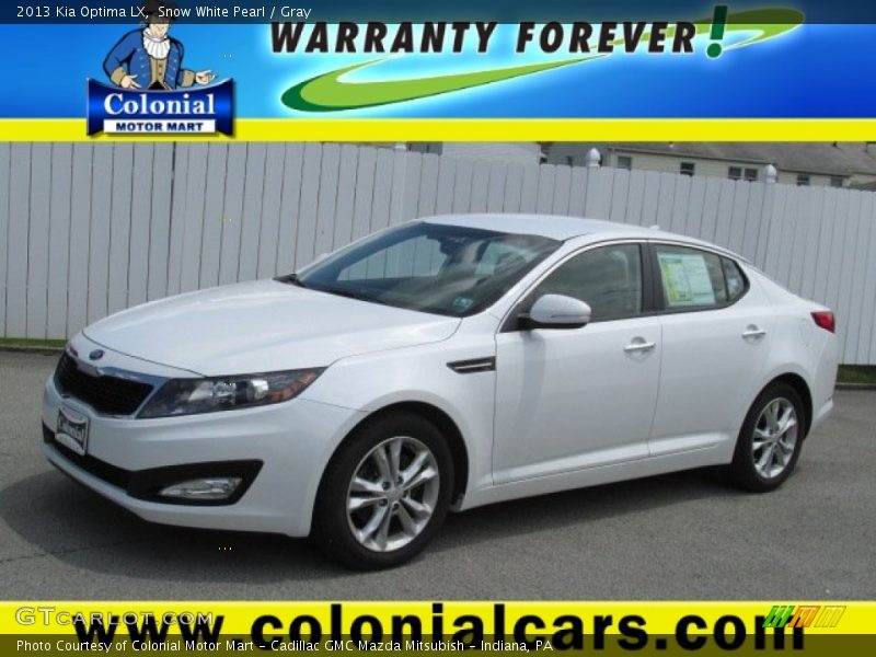 Snow White Pearl / Gray 2013 Kia Optima LX