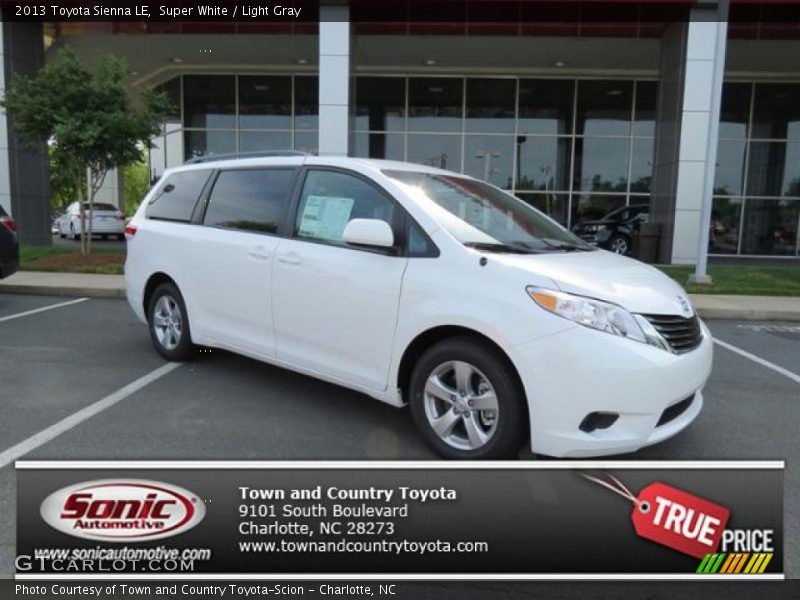 Super White / Light Gray 2013 Toyota Sienna LE