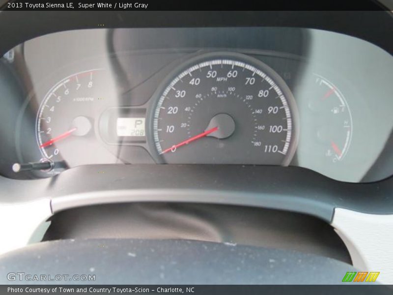 Super White / Light Gray 2013 Toyota Sienna LE