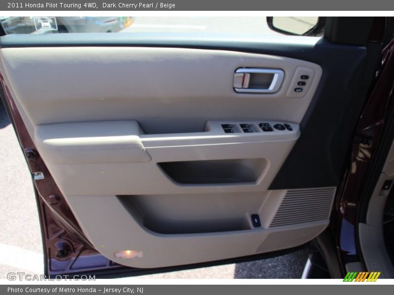 Dark Cherry Pearl / Beige 2011 Honda Pilot Touring 4WD
