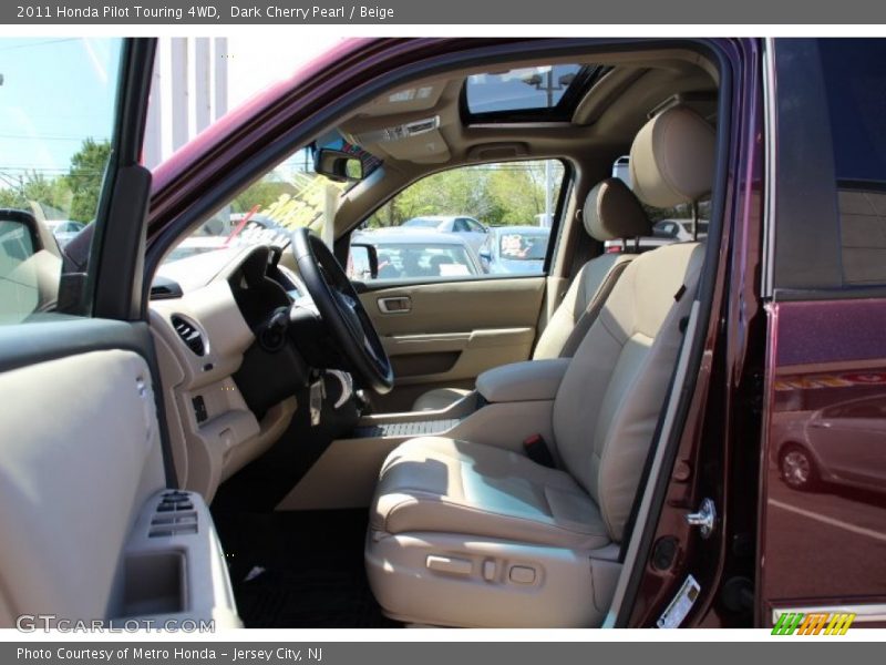 Dark Cherry Pearl / Beige 2011 Honda Pilot Touring 4WD