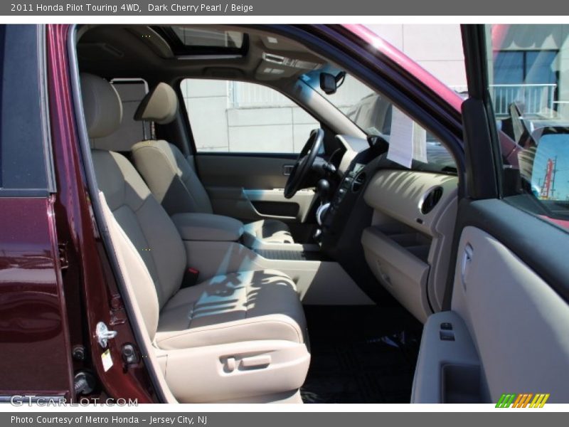 Dark Cherry Pearl / Beige 2011 Honda Pilot Touring 4WD