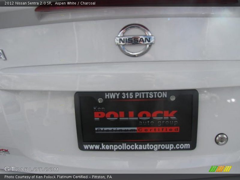 Aspen White / Charcoal 2012 Nissan Sentra 2.0 SR