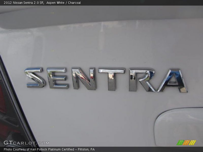 Aspen White / Charcoal 2012 Nissan Sentra 2.0 SR