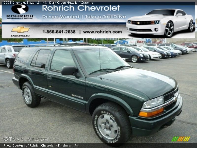 Dark Green Metallic / Graphite 2003 Chevrolet Blazer LS 4x4