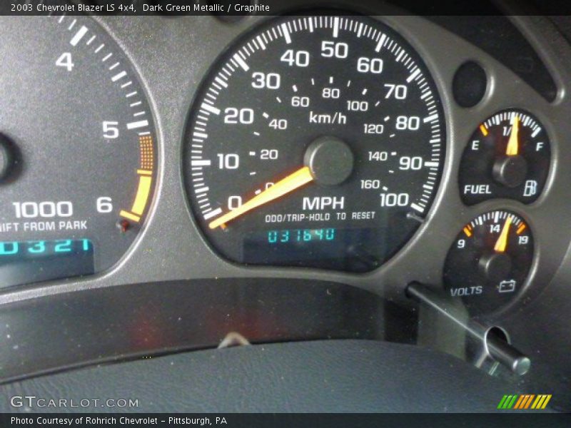 Dark Green Metallic / Graphite 2003 Chevrolet Blazer LS 4x4