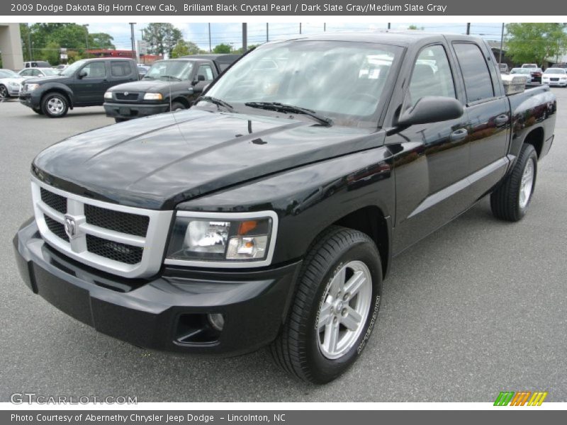 Brilliant Black Crystal Pearl / Dark Slate Gray/Medium Slate Gray 2009 Dodge Dakota Big Horn Crew Cab