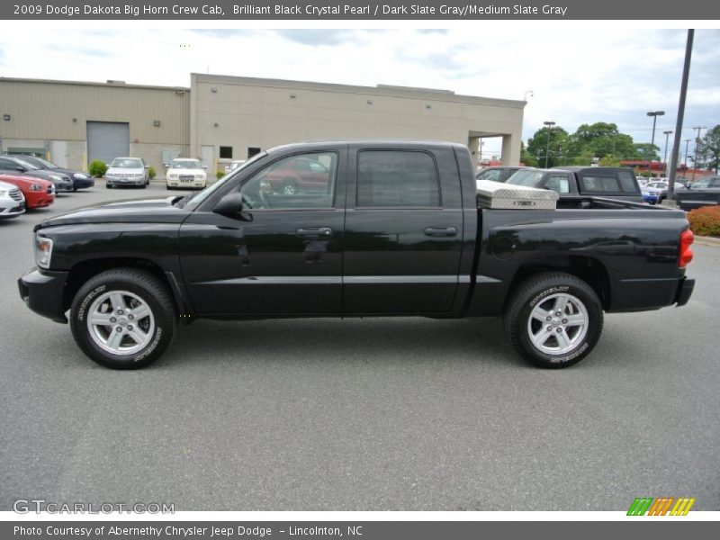 Brilliant Black Crystal Pearl / Dark Slate Gray/Medium Slate Gray 2009 Dodge Dakota Big Horn Crew Cab
