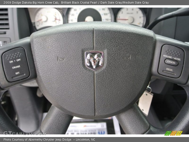 Brilliant Black Crystal Pearl / Dark Slate Gray/Medium Slate Gray 2009 Dodge Dakota Big Horn Crew Cab
