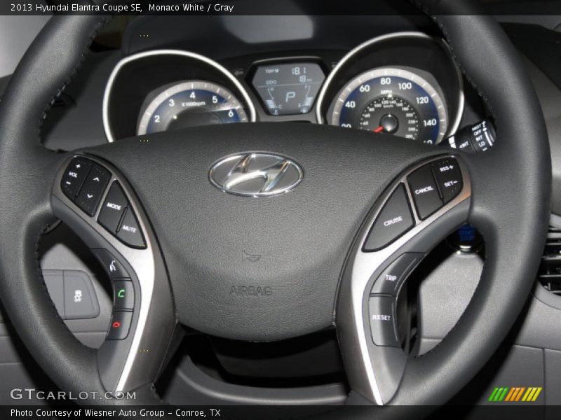 Monaco White / Gray 2013 Hyundai Elantra Coupe SE