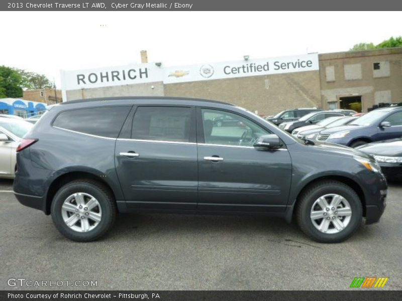 Cyber Gray Metallic / Ebony 2013 Chevrolet Traverse LT AWD