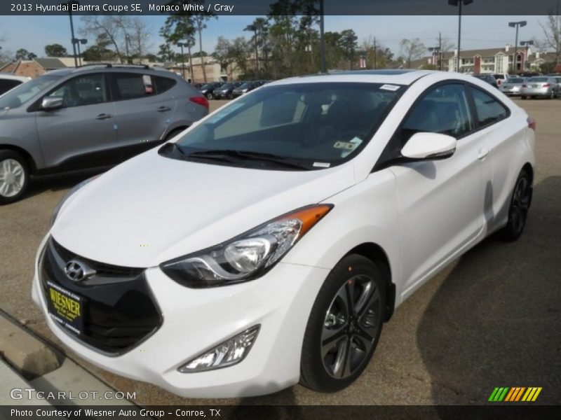 Monaco White / Gray 2013 Hyundai Elantra Coupe SE