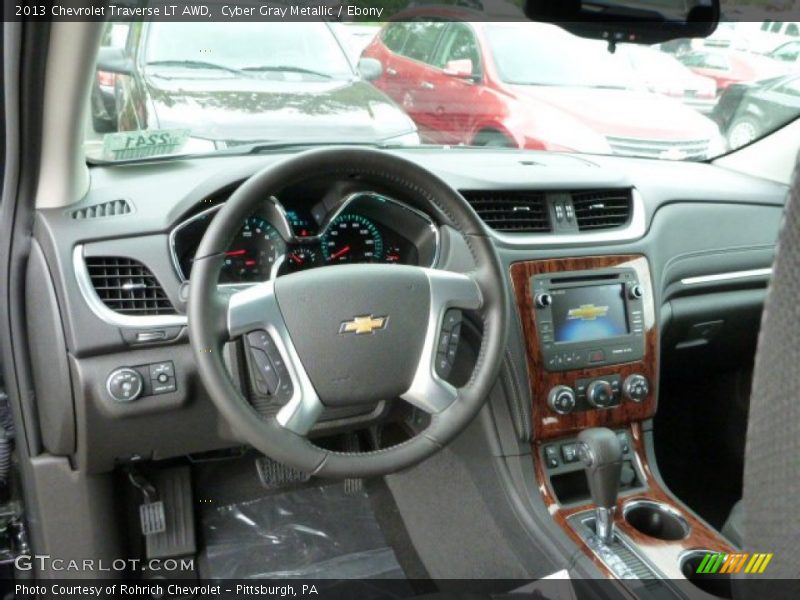 Cyber Gray Metallic / Ebony 2013 Chevrolet Traverse LT AWD