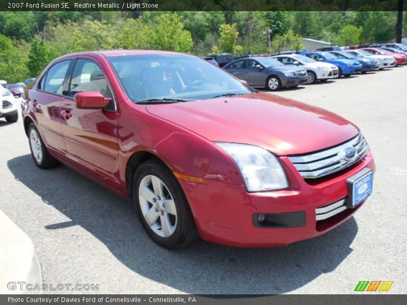 Redfire Metallic / Light Stone 2007 Ford Fusion SE