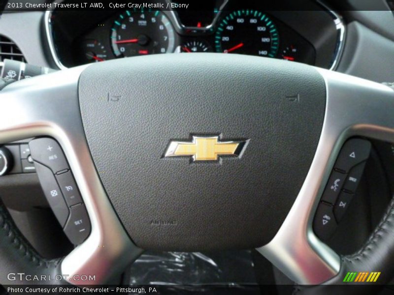 Cyber Gray Metallic / Ebony 2013 Chevrolet Traverse LT AWD