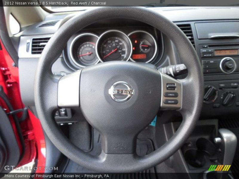 Red Alert / Charcoal 2012 Nissan Versa 1.8 S Hatchback