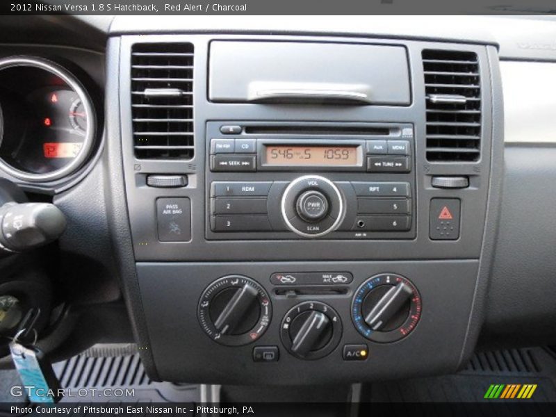 Red Alert / Charcoal 2012 Nissan Versa 1.8 S Hatchback