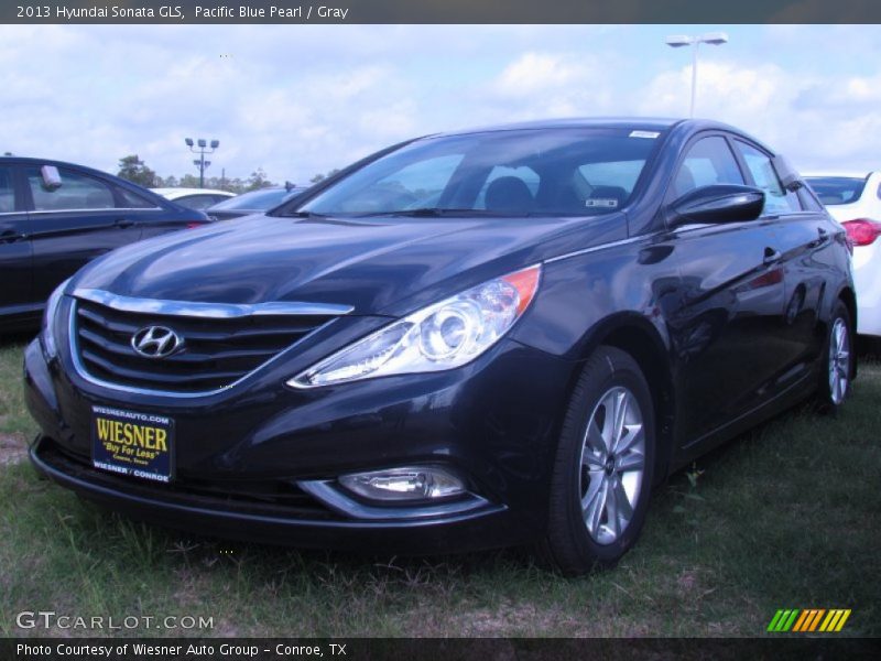 Pacific Blue Pearl / Gray 2013 Hyundai Sonata GLS