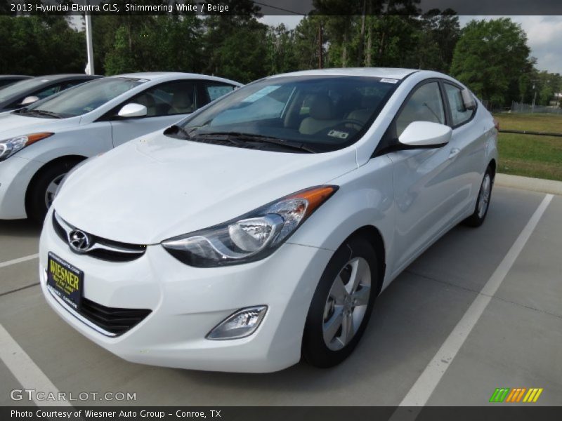 Shimmering White / Beige 2013 Hyundai Elantra GLS