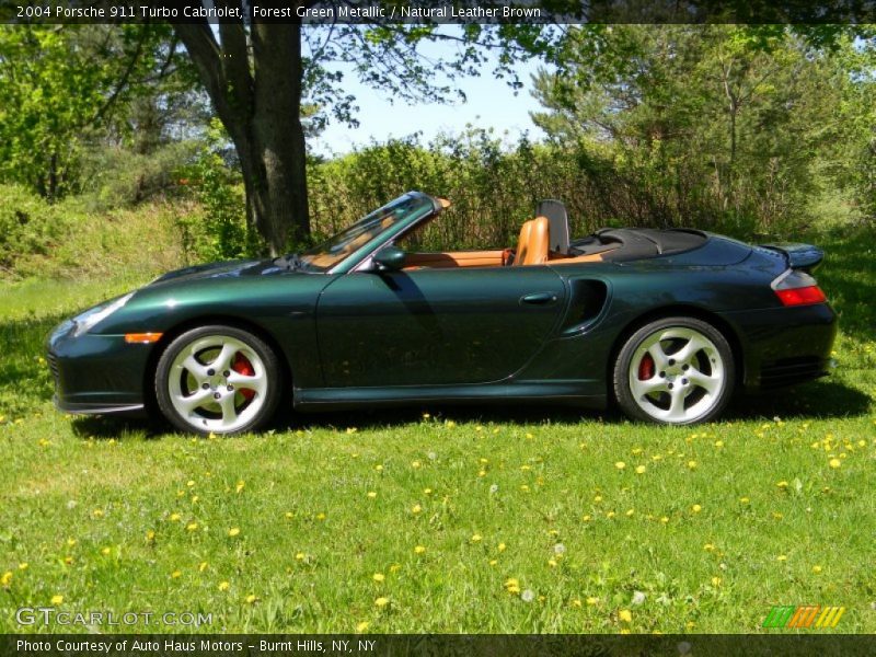 Forest Green Metallic / Natural Leather Brown 2004 Porsche 911 Turbo Cabriolet