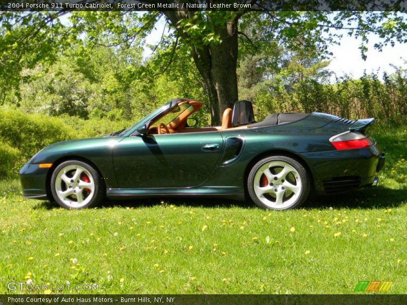 Forest Green Metallic / Natural Leather Brown 2004 Porsche 911 Turbo Cabriolet