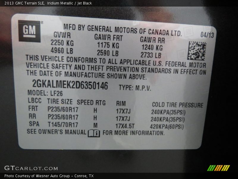Iridium Metallic / Jet Black 2013 GMC Terrain SLE