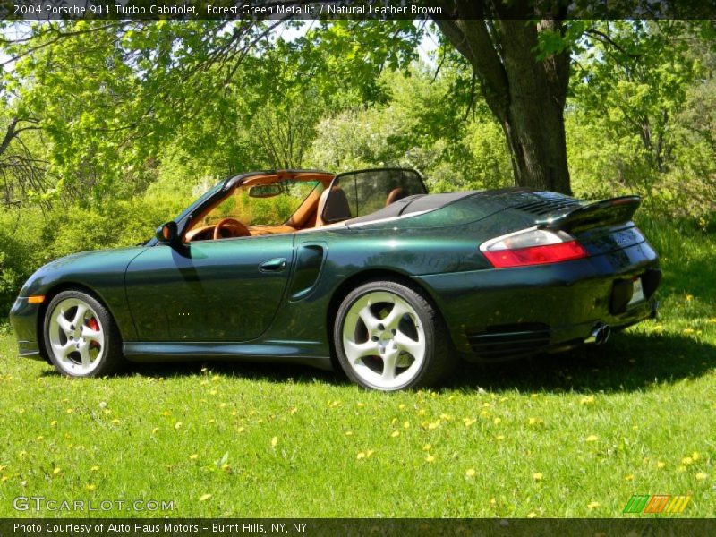 Forest Green Metallic / Natural Leather Brown 2004 Porsche 911 Turbo Cabriolet