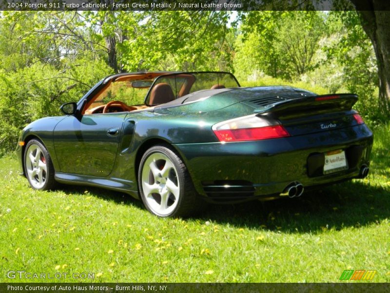 Forest Green Metallic / Natural Leather Brown 2004 Porsche 911 Turbo Cabriolet