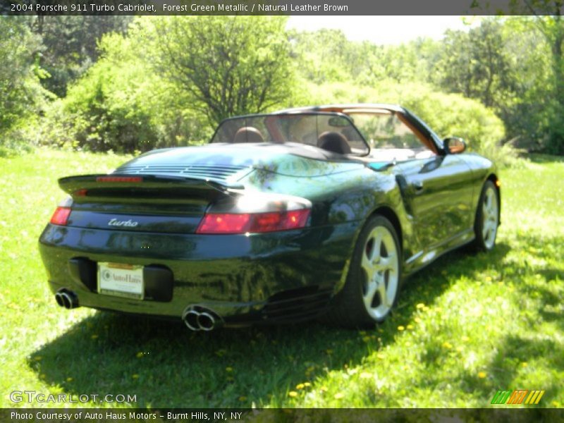 Forest Green Metallic / Natural Leather Brown 2004 Porsche 911 Turbo Cabriolet