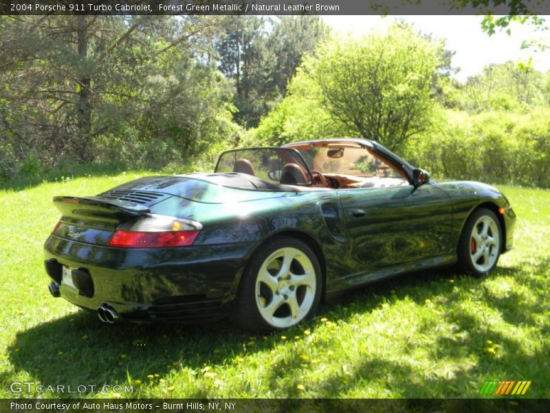 Forest Green Metallic / Natural Leather Brown 2004 Porsche 911 Turbo Cabriolet