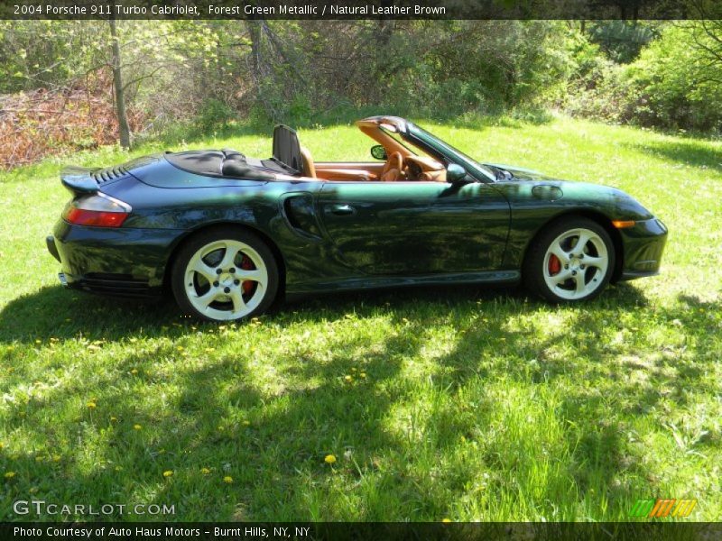 Forest Green Metallic / Natural Leather Brown 2004 Porsche 911 Turbo Cabriolet