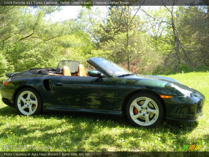 Forest Green Metallic / Natural Leather Brown 2004 Porsche 911 Turbo Cabriolet