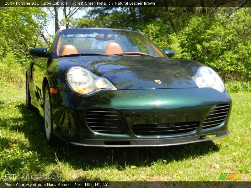 Forest Green Metallic / Natural Leather Brown 2004 Porsche 911 Turbo Cabriolet