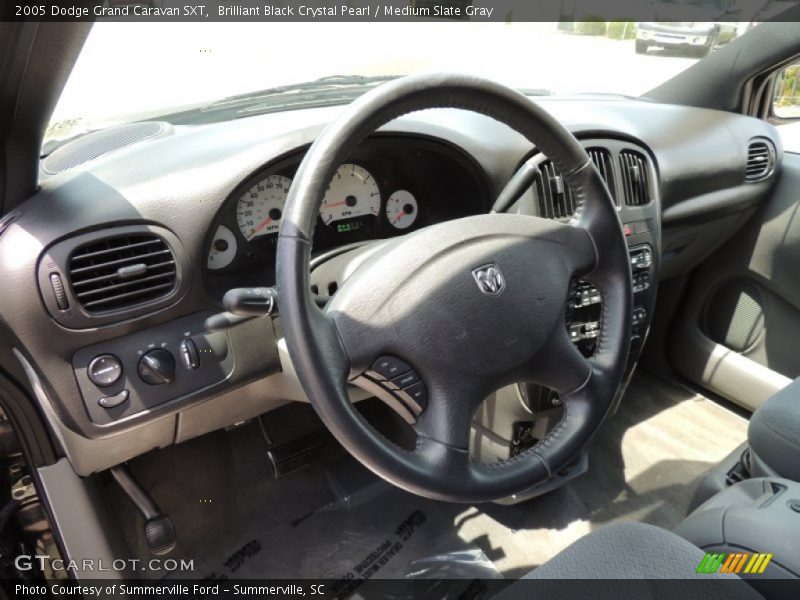 Brilliant Black Crystal Pearl / Medium Slate Gray 2005 Dodge Grand Caravan SXT