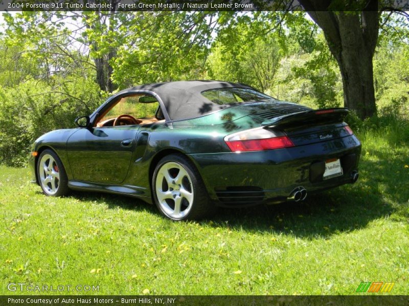 Forest Green Metallic / Natural Leather Brown 2004 Porsche 911 Turbo Cabriolet