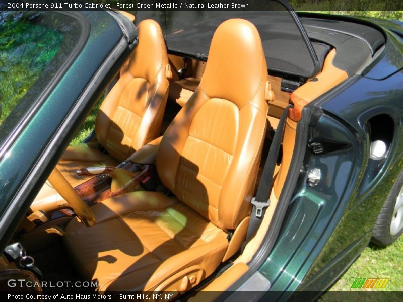 Forest Green Metallic / Natural Leather Brown 2004 Porsche 911 Turbo Cabriolet