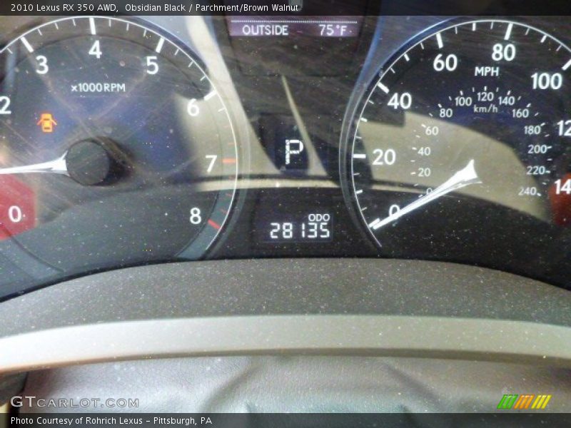 Obsidian Black / Parchment/Brown Walnut 2010 Lexus RX 350 AWD