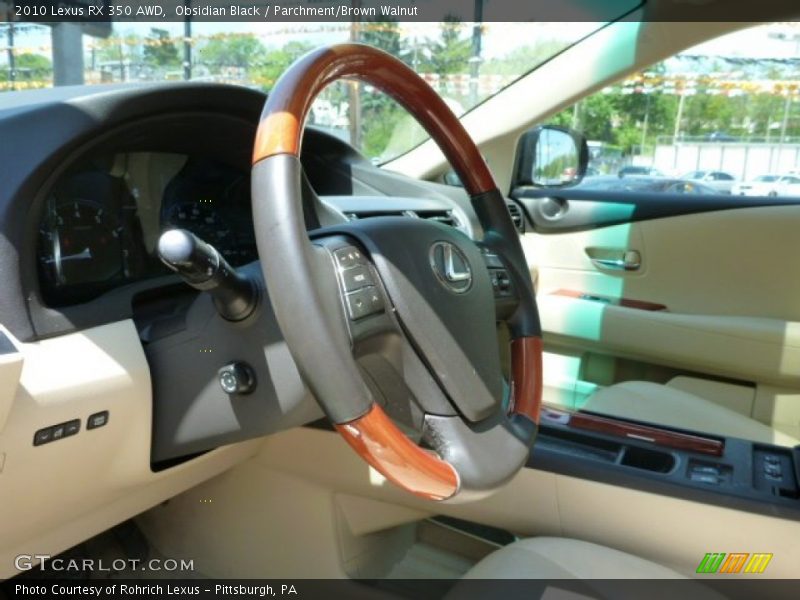 Obsidian Black / Parchment/Brown Walnut 2010 Lexus RX 350 AWD