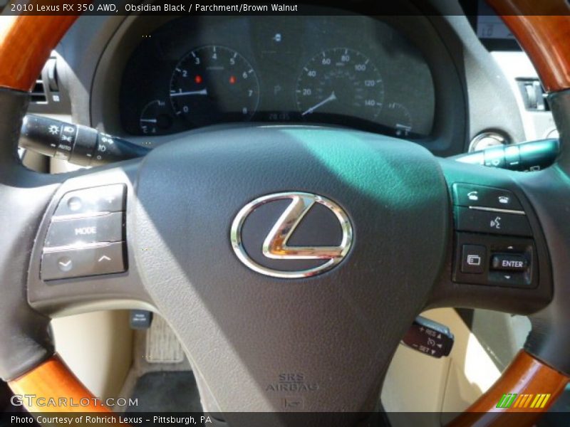 Obsidian Black / Parchment/Brown Walnut 2010 Lexus RX 350 AWD