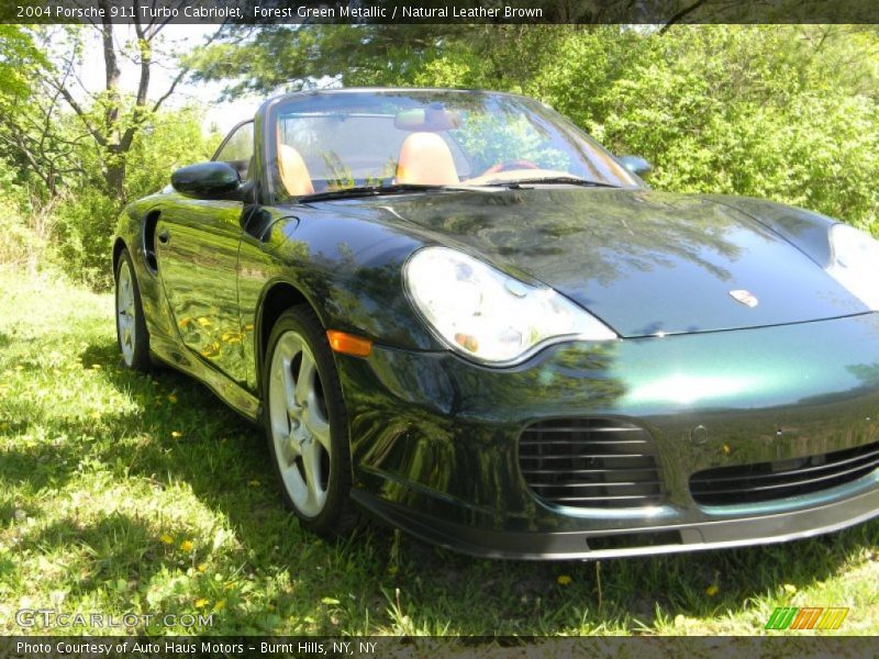 Forest Green Metallic / Natural Leather Brown 2004 Porsche 911 Turbo Cabriolet