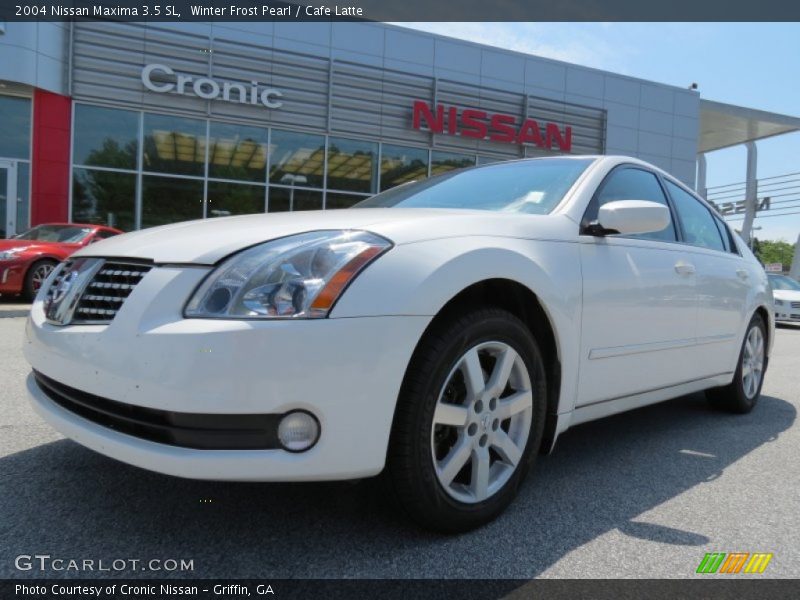 Winter Frost Pearl / Cafe Latte 2004 Nissan Maxima 3.5 SL