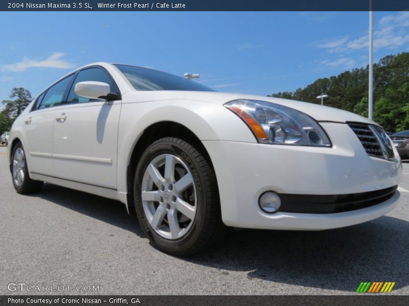 Winter Frost Pearl / Cafe Latte 2004 Nissan Maxima 3.5 SL