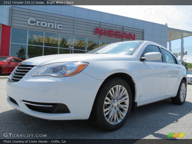 Bright White / Black 2012 Chrysler 200 LX Sedan