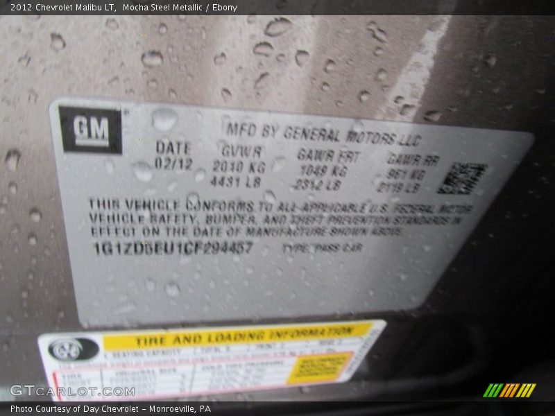 Mocha Steel Metallic / Ebony 2012 Chevrolet Malibu LT